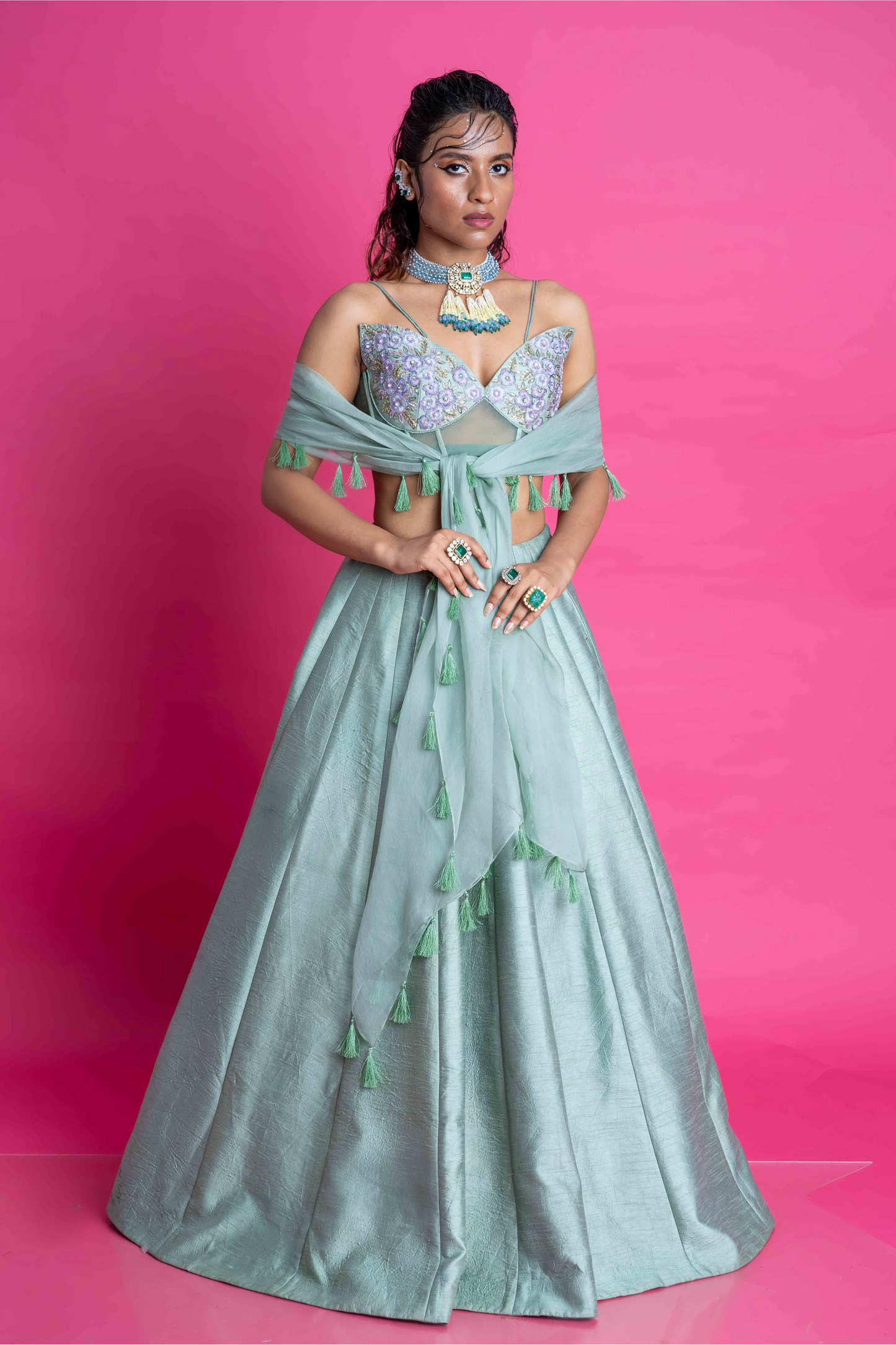 Sage Monarch Lehenga