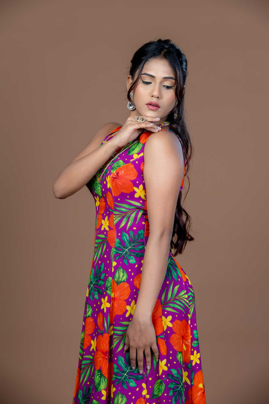 Purple Love Kurta Sharara set