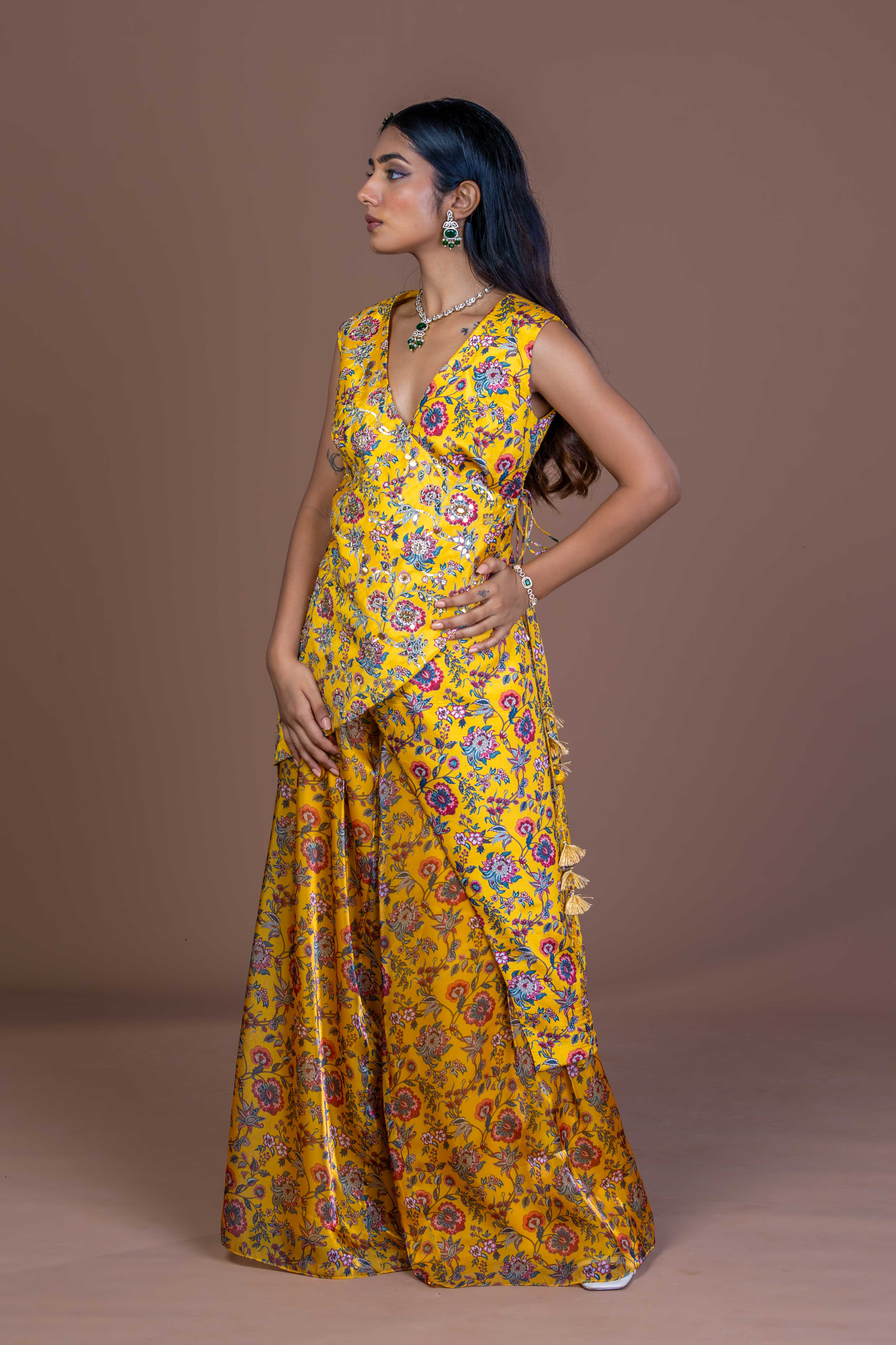 Sunlit Drape Layered Kurta with Palazo Coord Set Sunlit Drape Layered Kurta with Palazo Coord Set