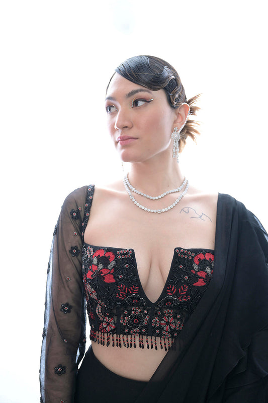 Ebony Elegance Saree