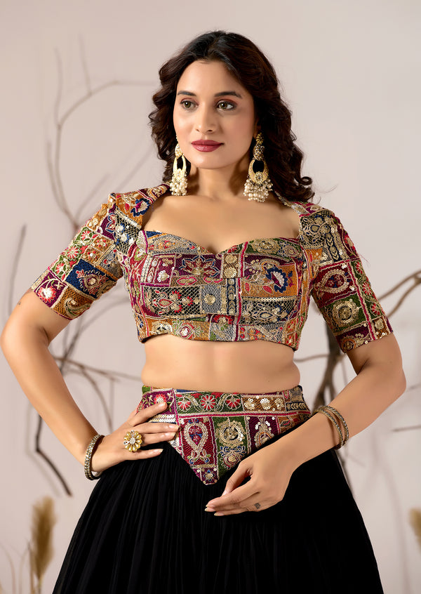 Mosaic Noir - Embroidered Lehenga Set