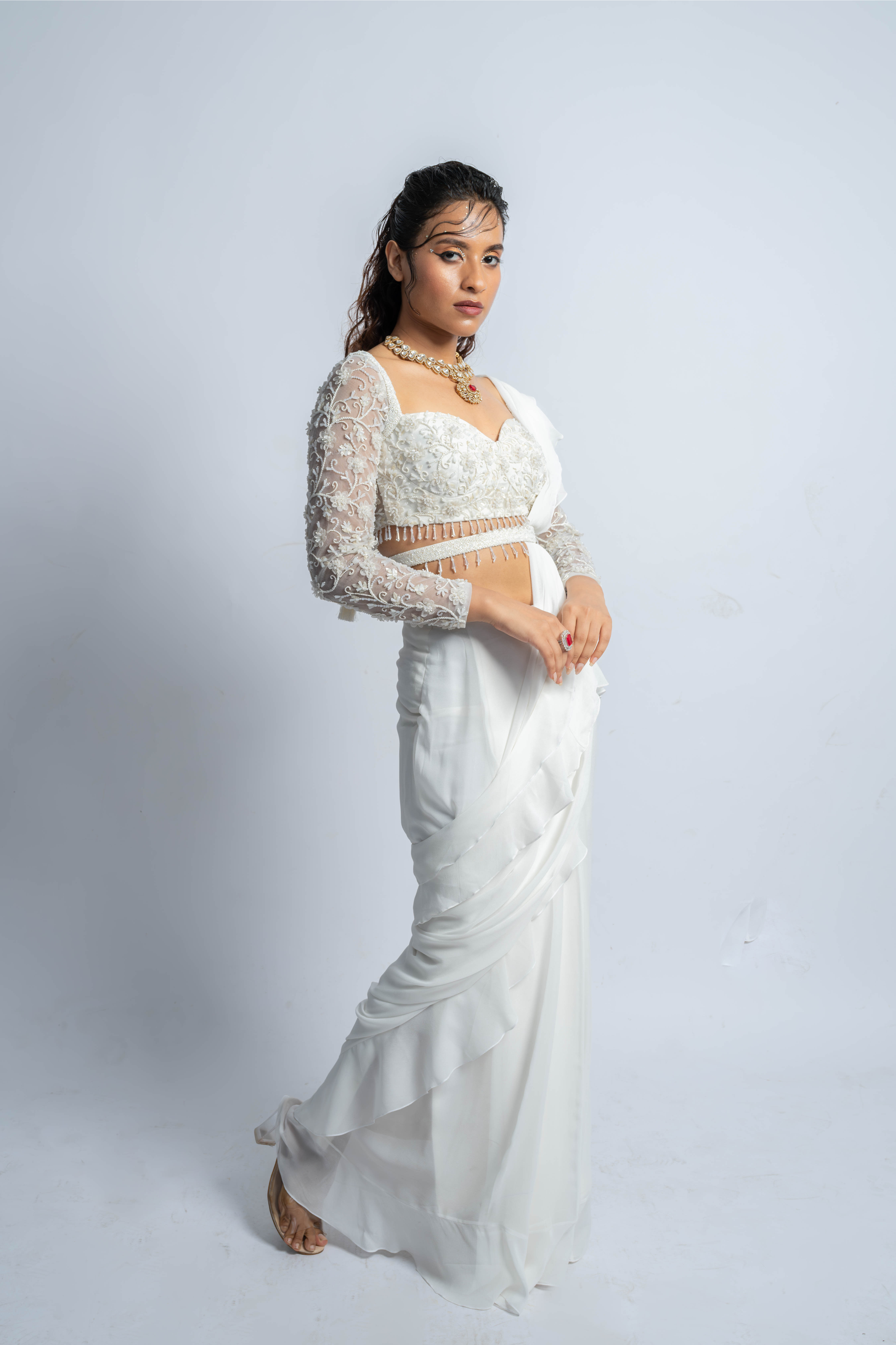 Ivory Iconic Saree