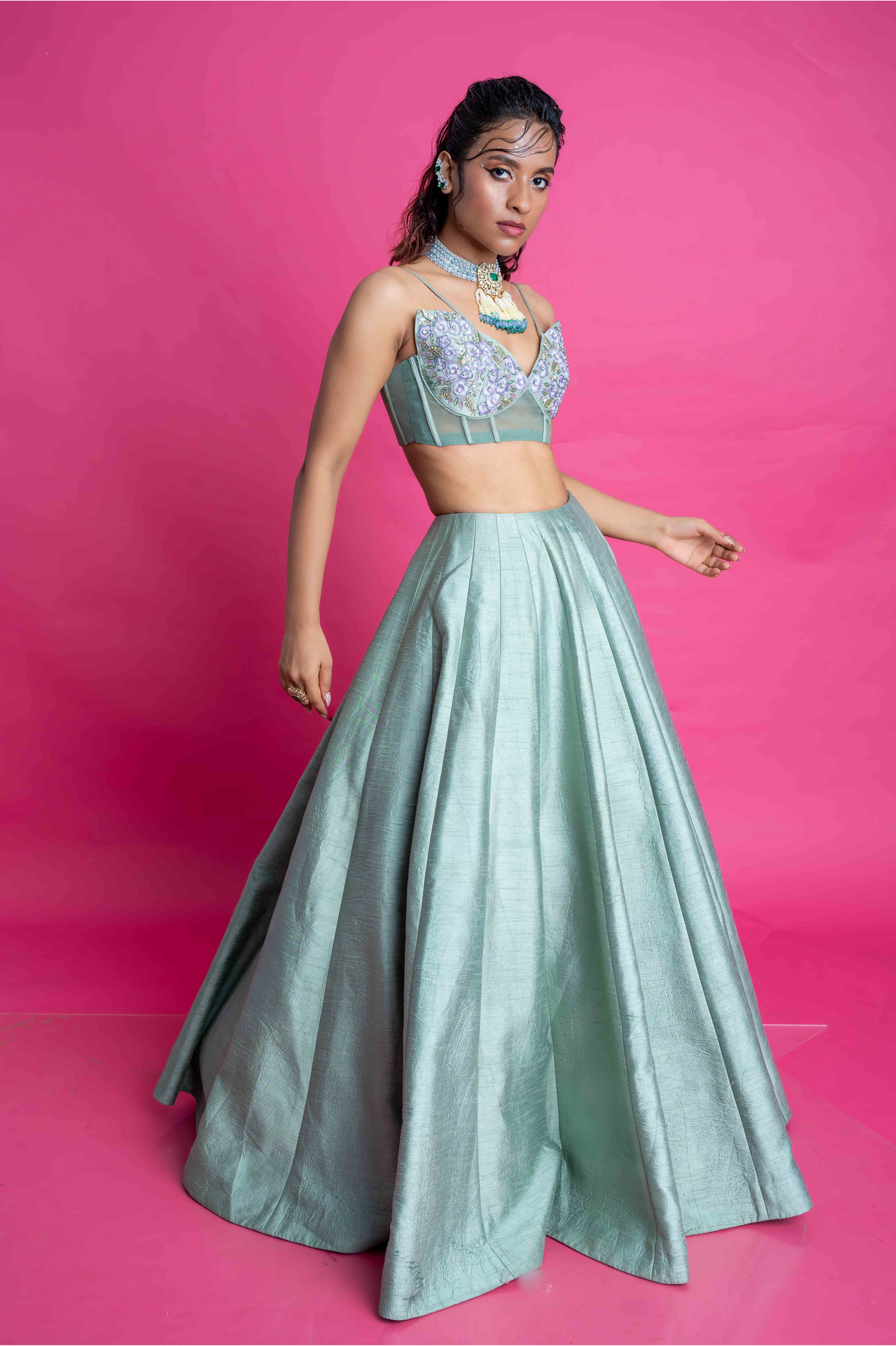 Sage Monarch Lehenga
