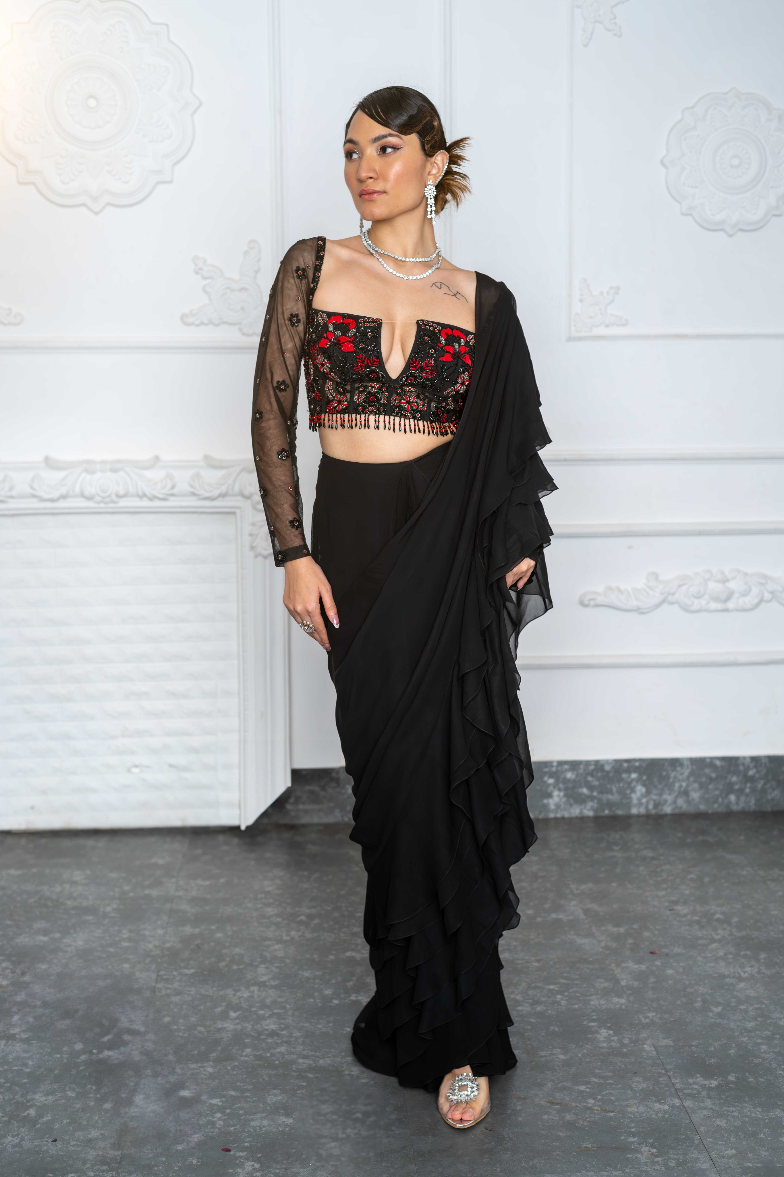 Ebony Elegance Saree