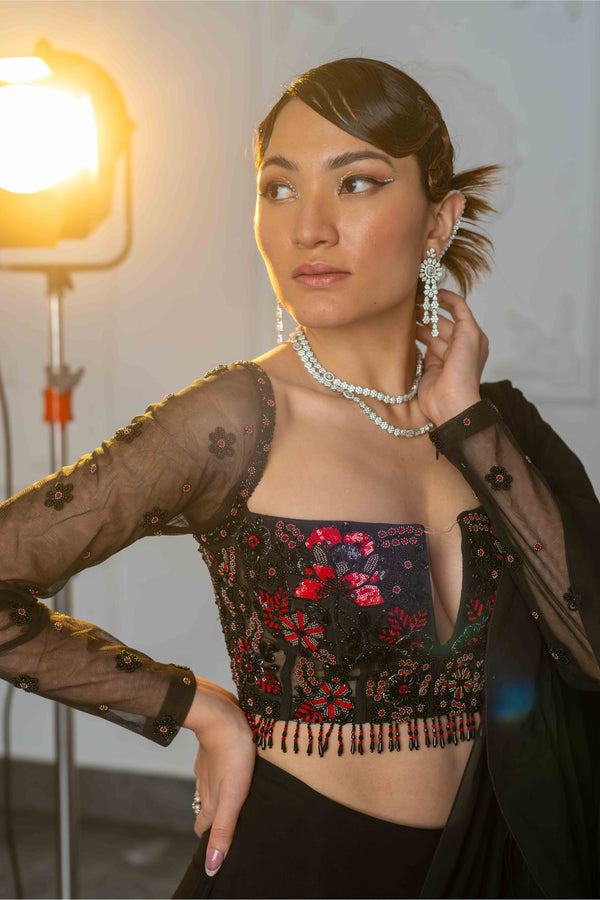 Ebony Elegance Saree