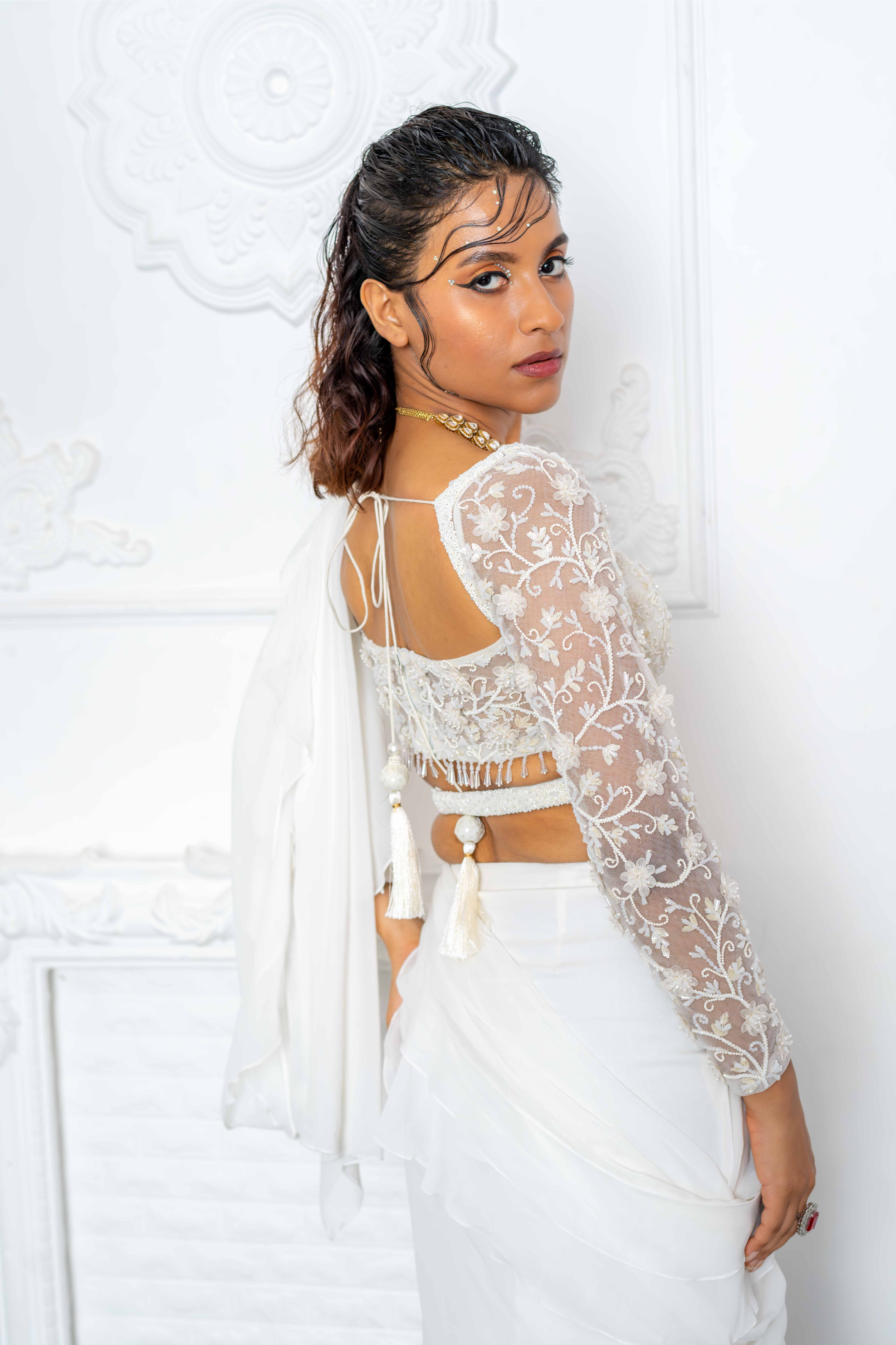 Ivory Iconic Saree