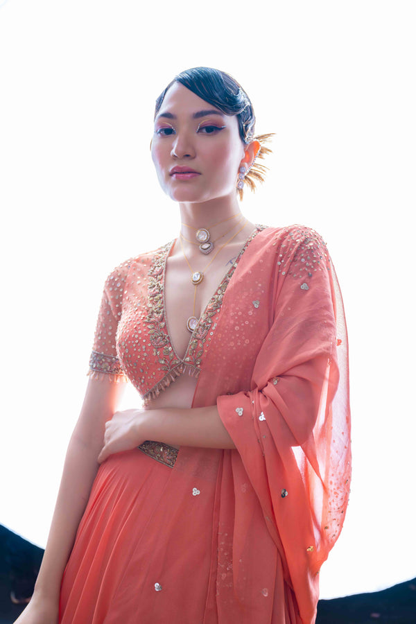 Apricot Affair Lehenga
