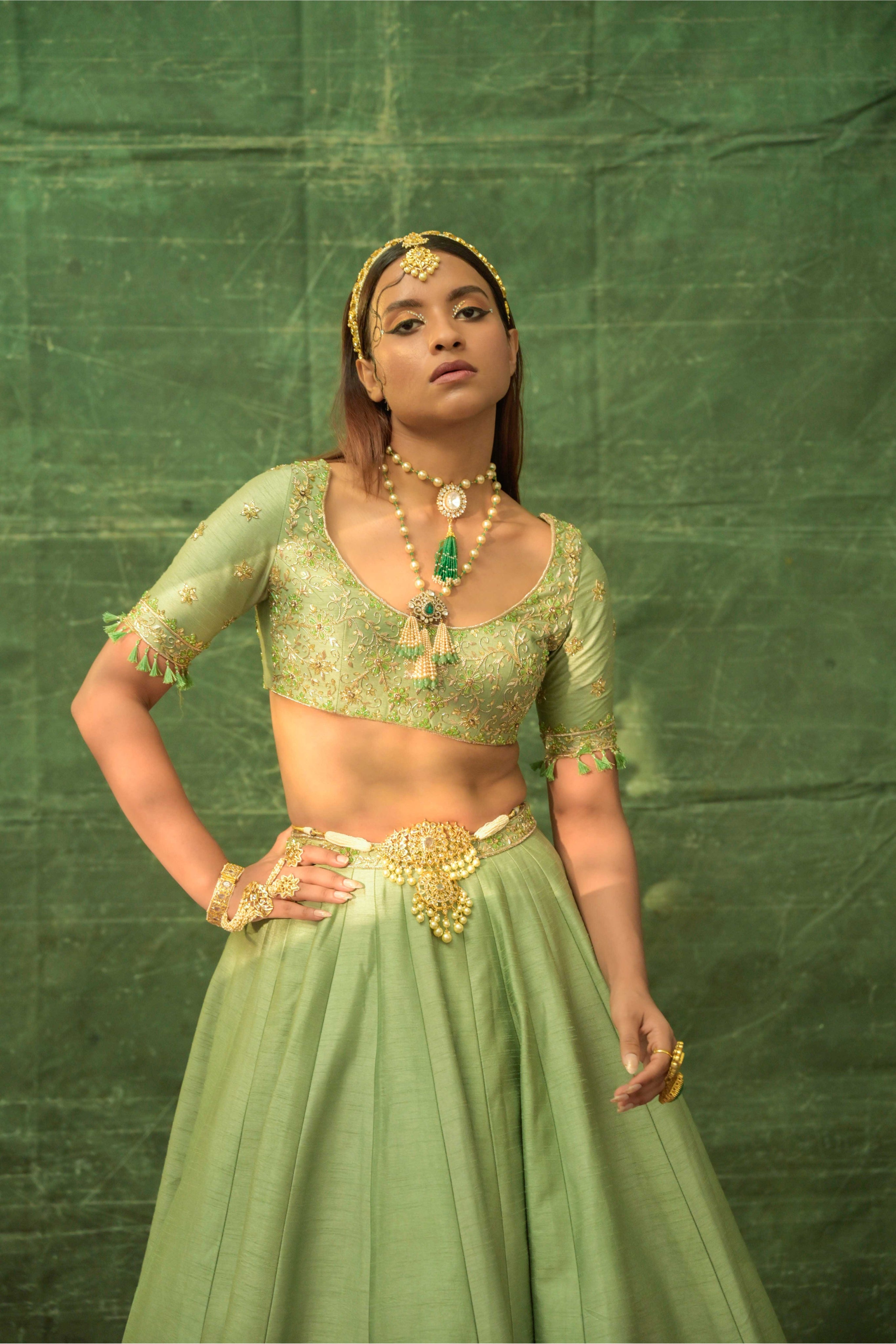 Gilded Sage Lehenga