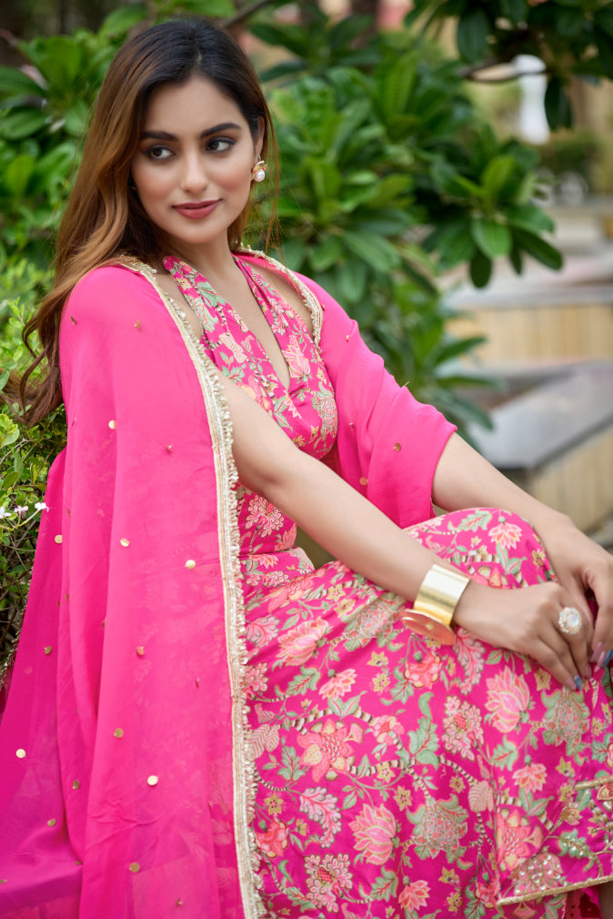 Fuschia Fable Halter Kurta set
