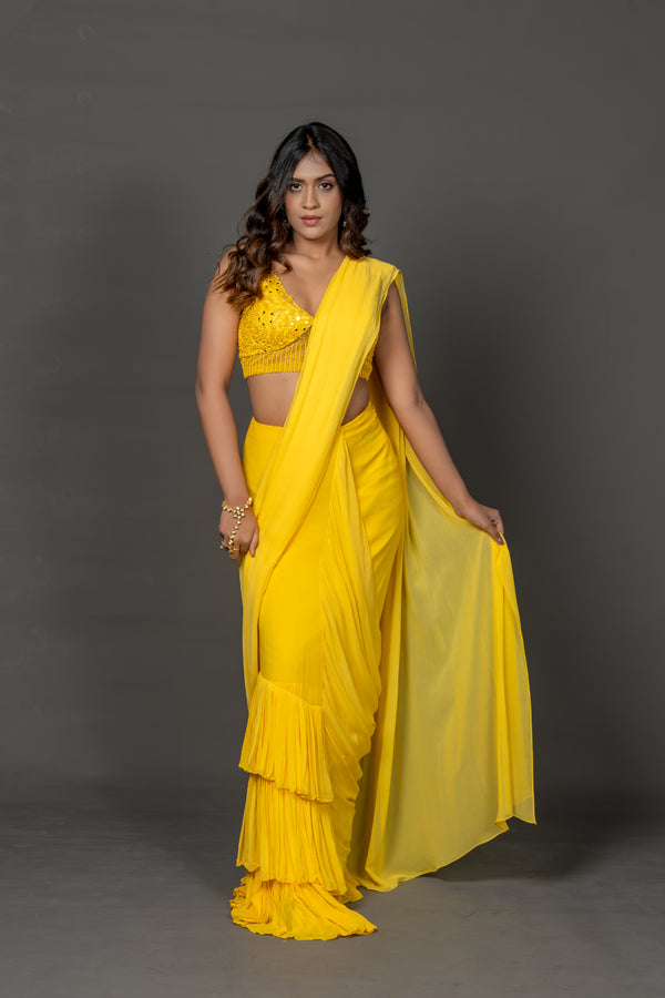 Sunlit Ruffle Saree