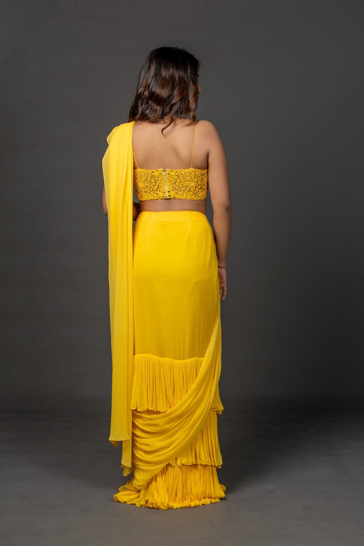 Sunlit Ruffle Saree