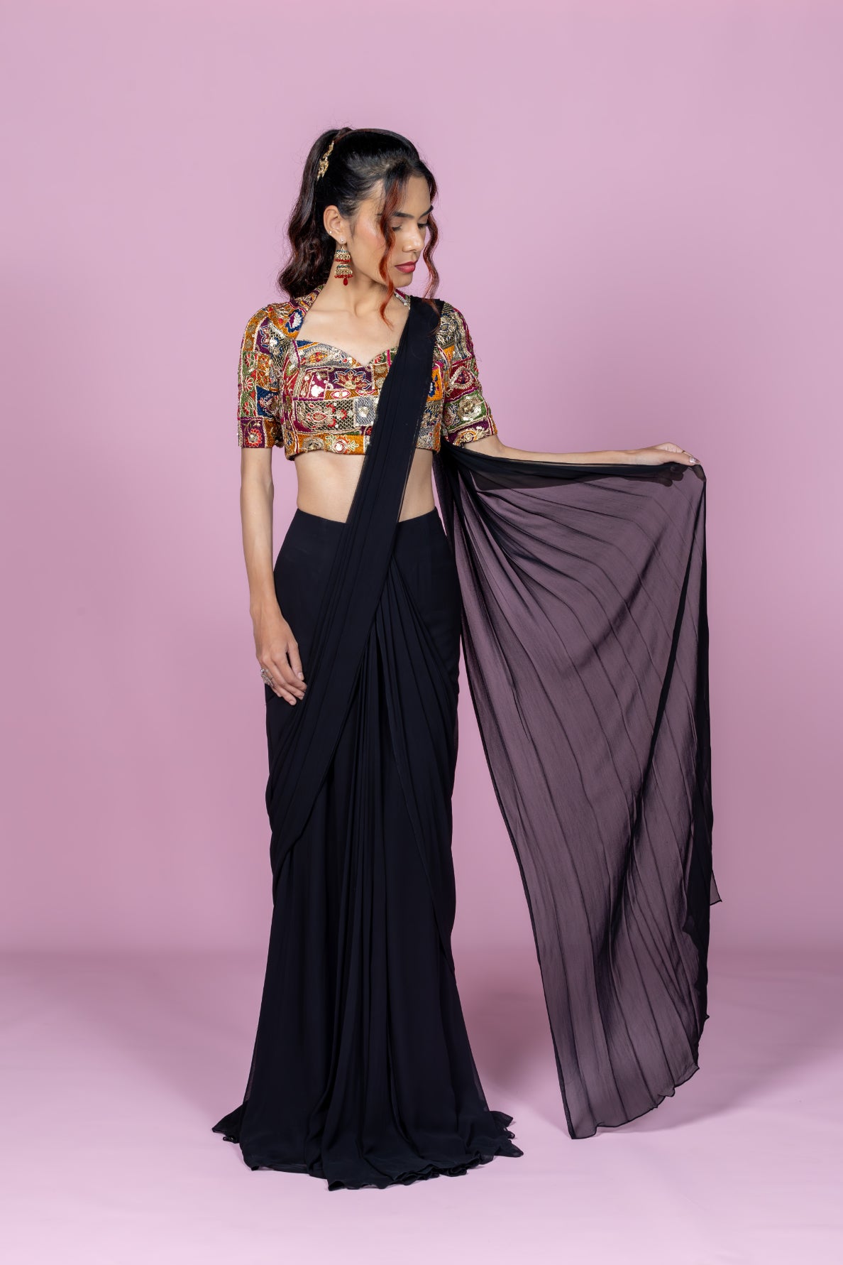 Noir Mosaic Drape Saree