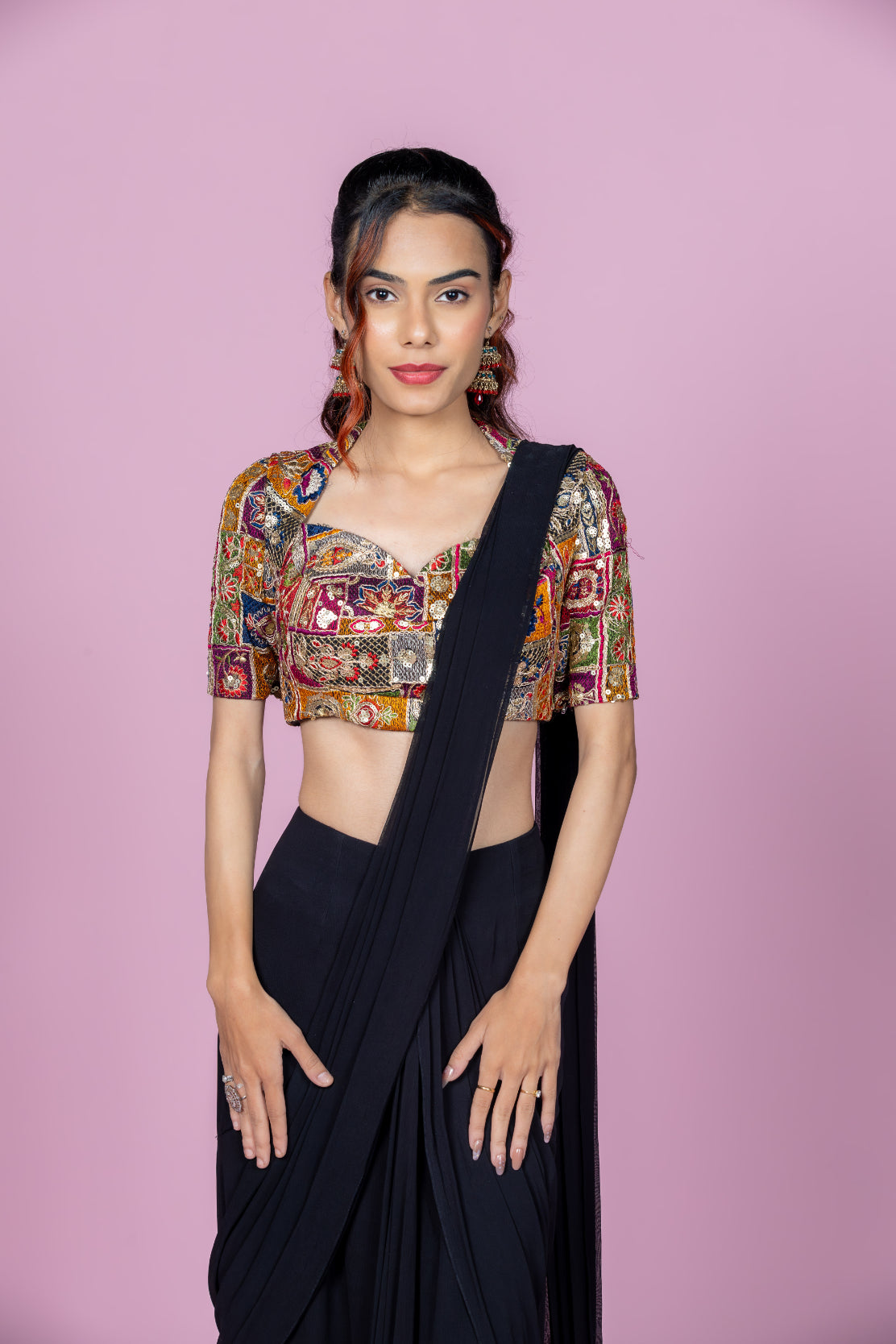 Noir Mosaic Drape Saree