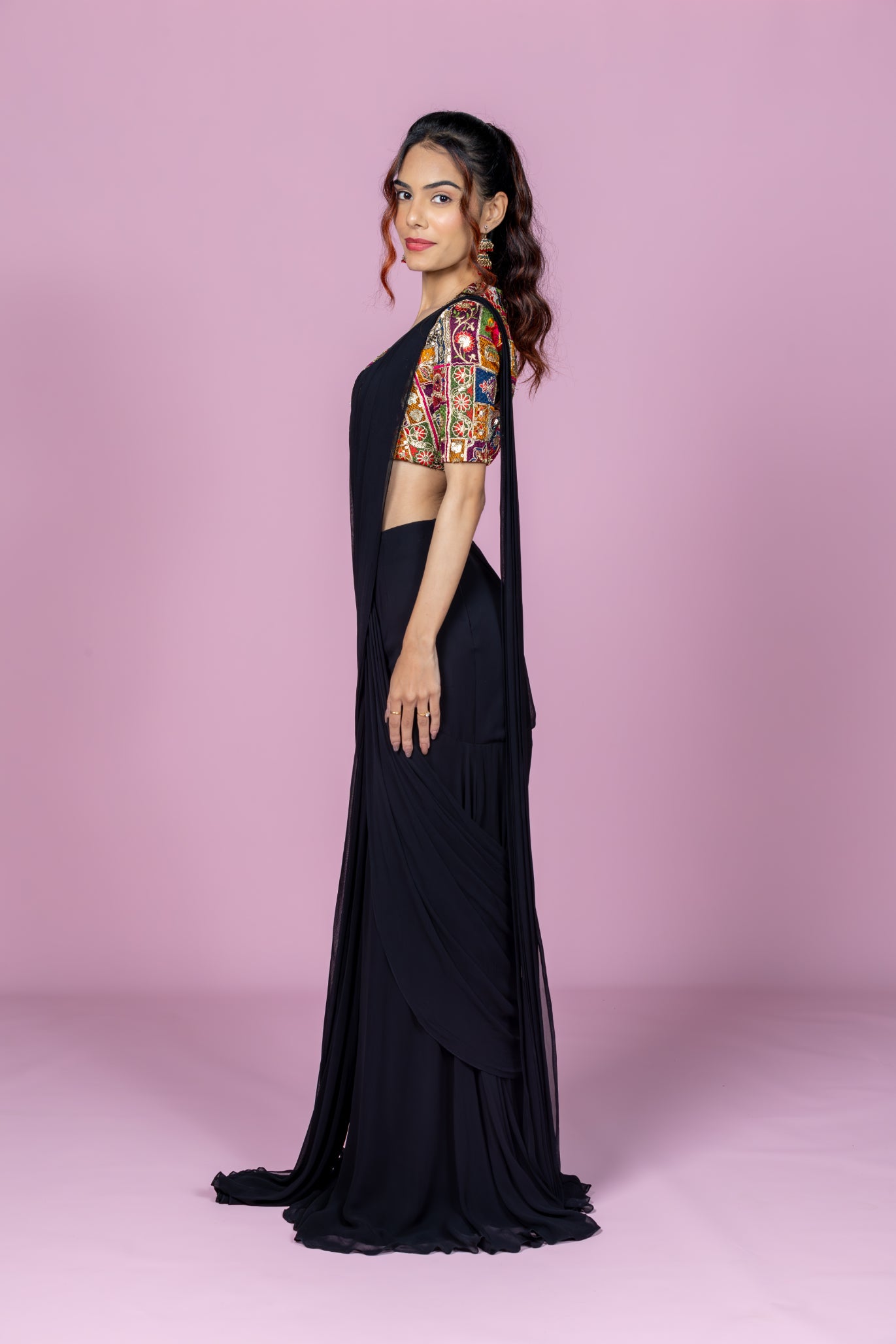 Noir Mosaic Drape Saree