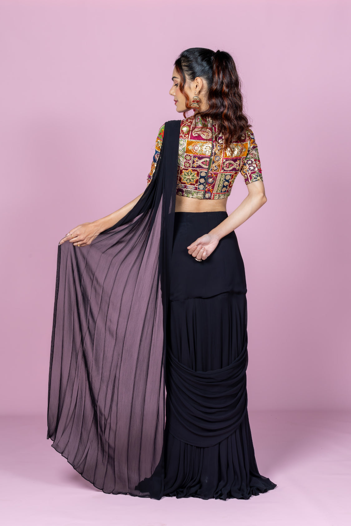 Noir Mosaic Drape Saree