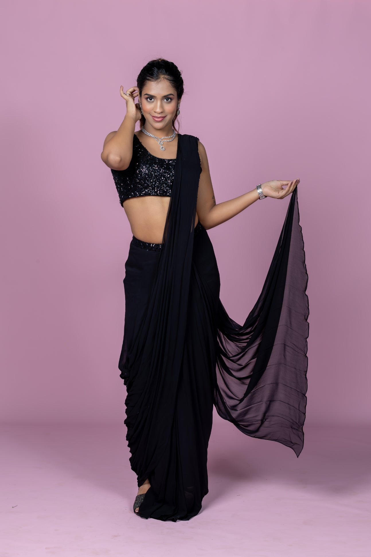 Midnight Spark Saree