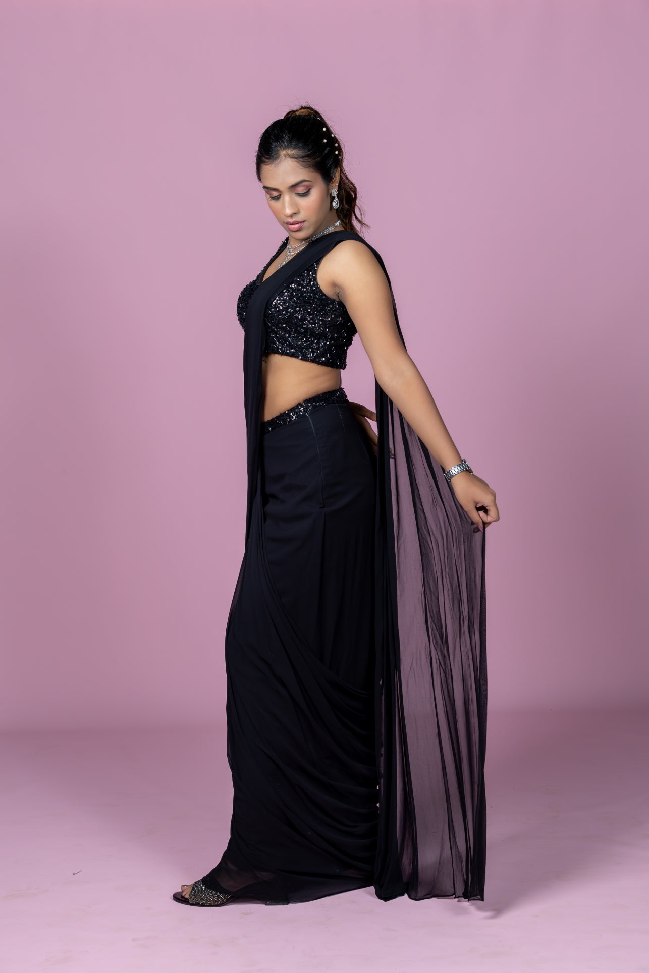Midnight Spark Saree
