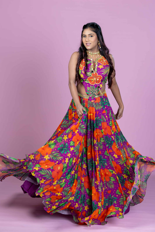 Tropical Dori Lehenga Set