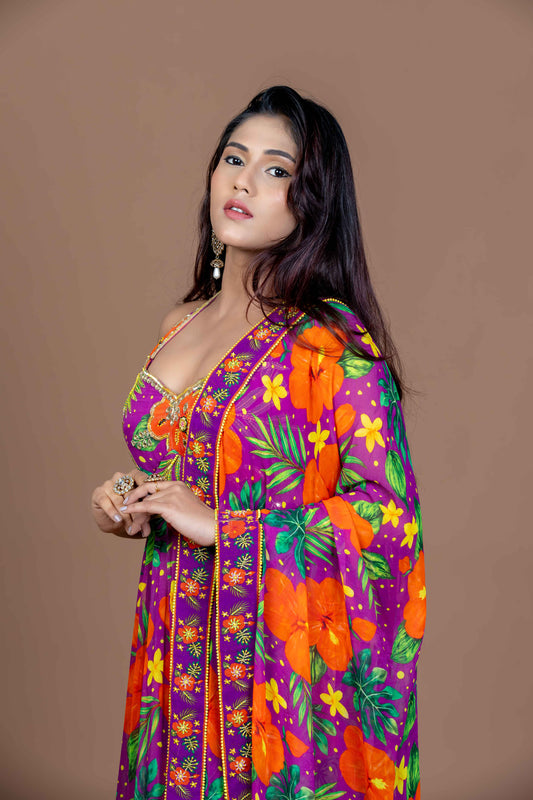 Hibiscus Mirage Anarkali