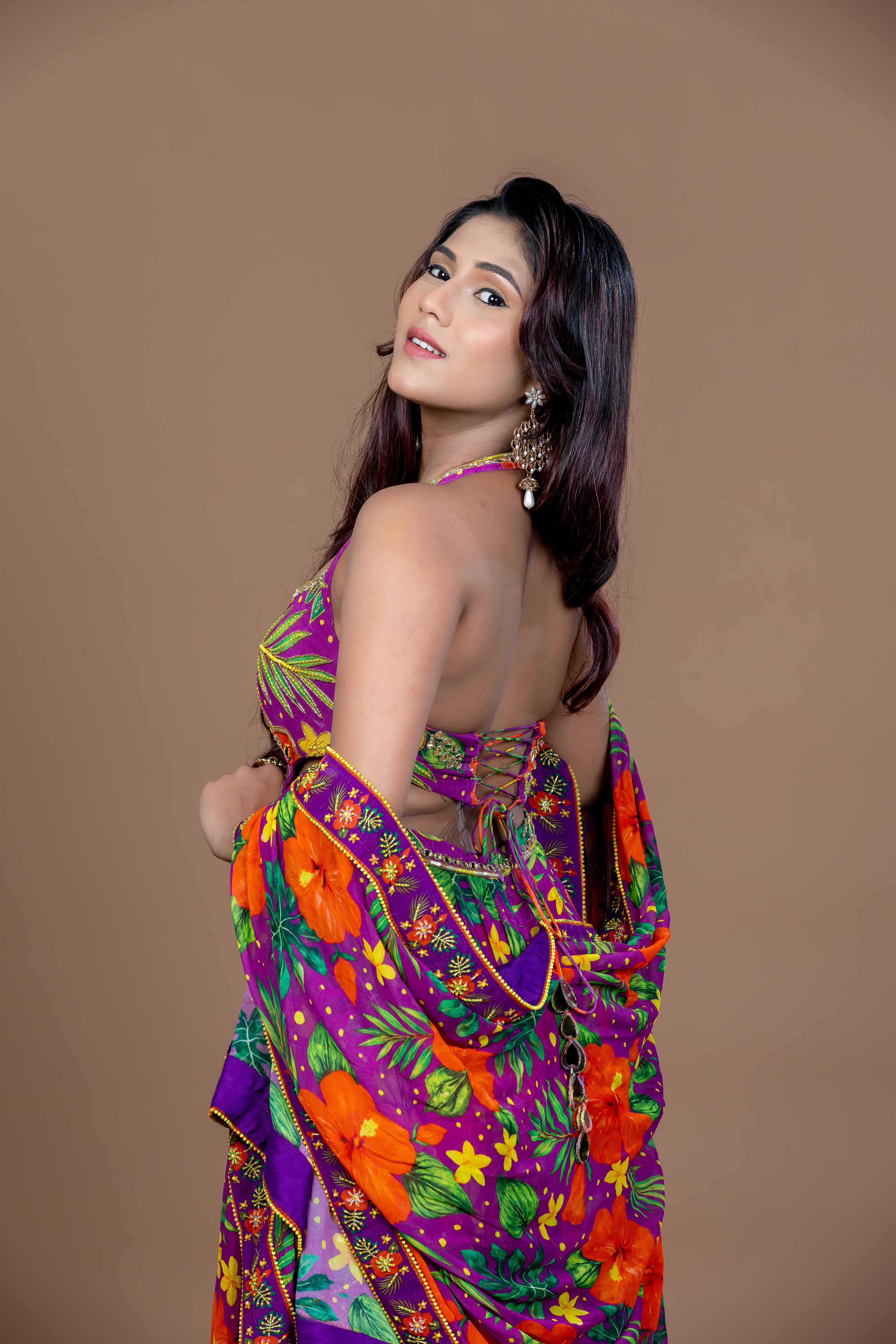 Hibiscus Mirage Anarkali