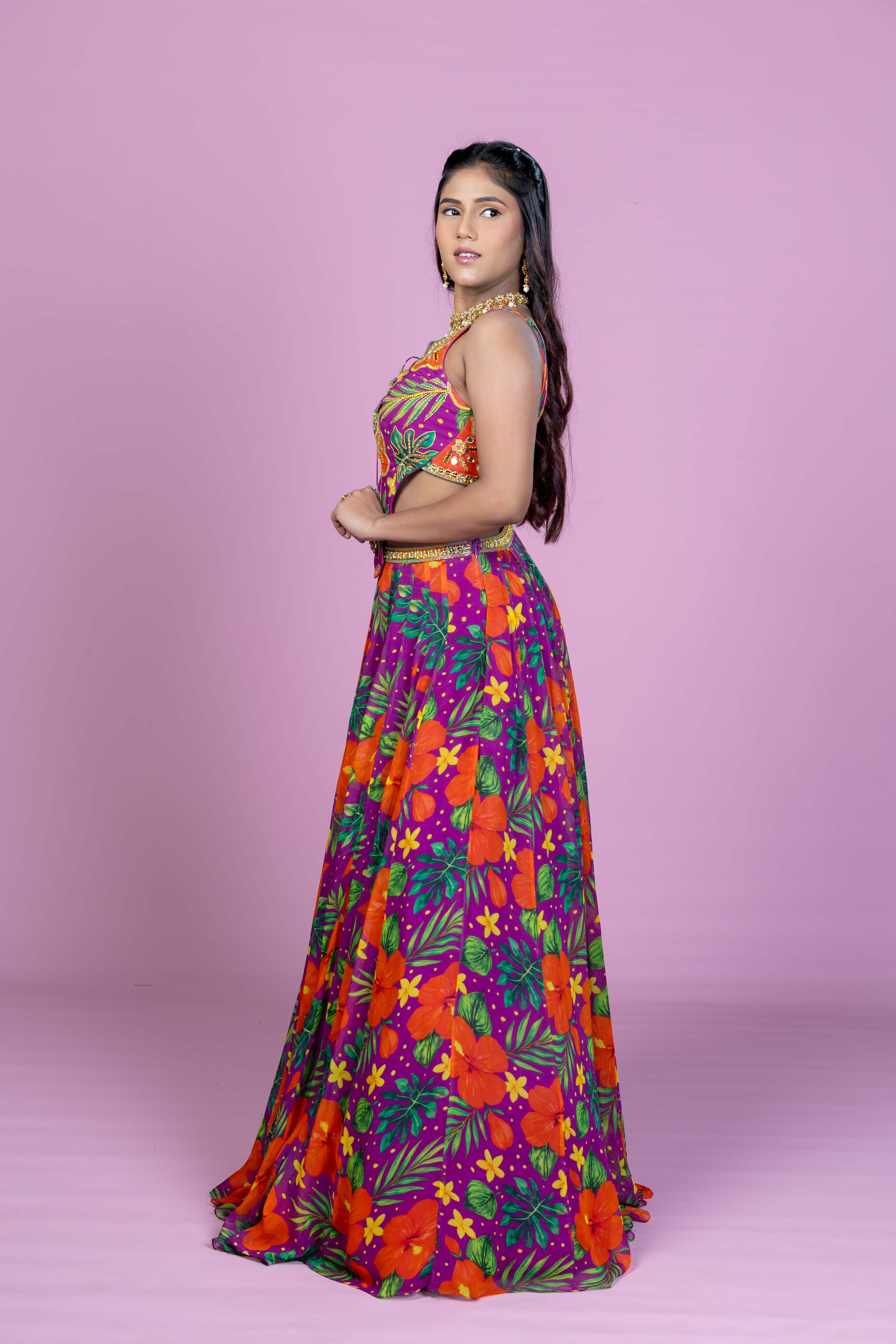 Tropical Dori Lehenga Set