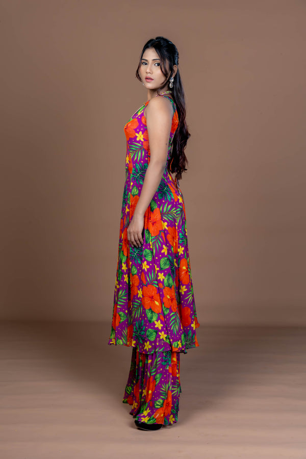 Purple Love Kurta Sharara set