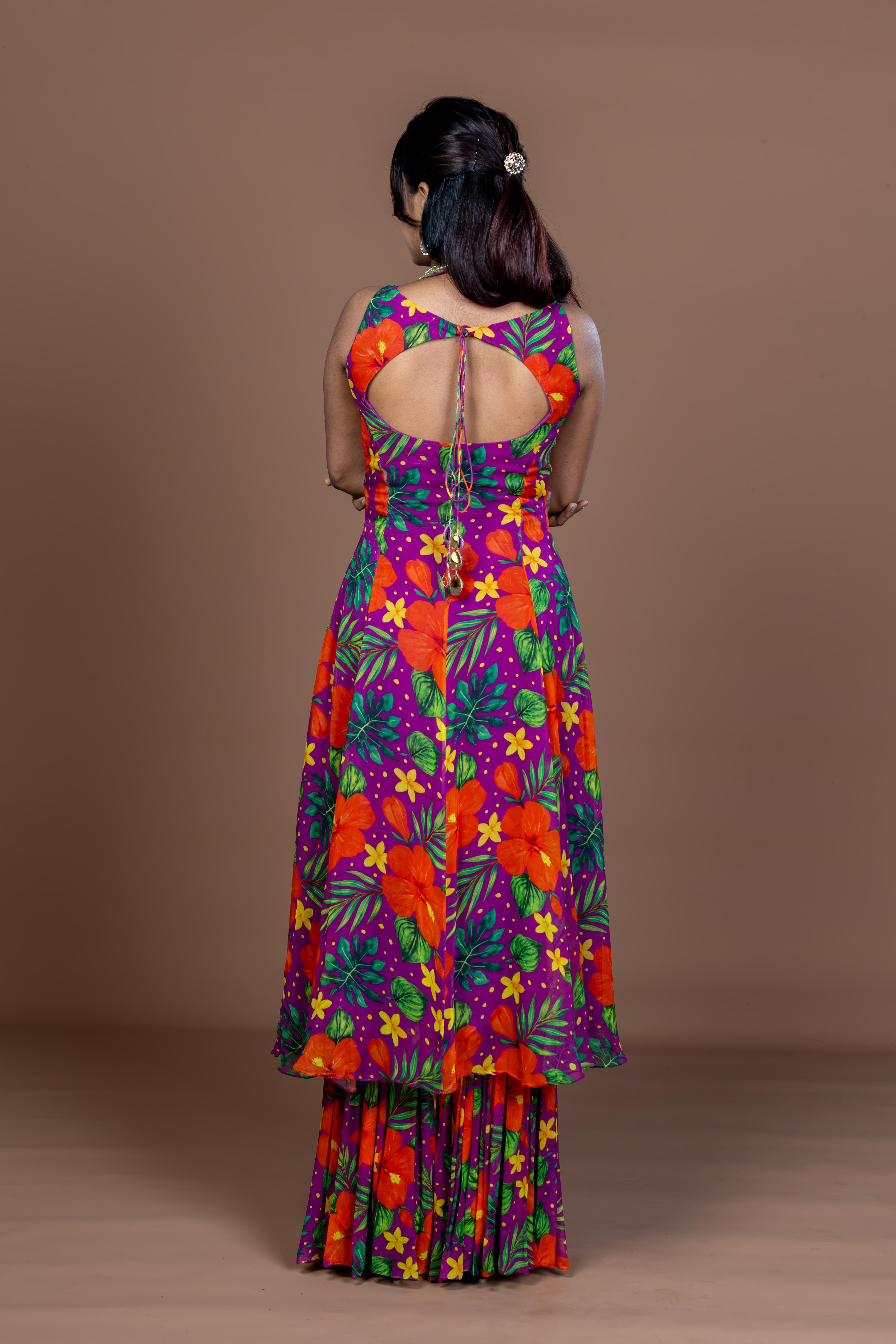 Purple Love Kurta Sharara set