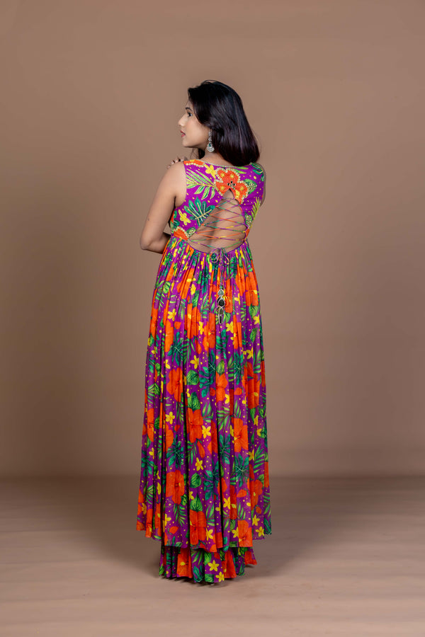 Tropical Dori Anarkali–Sharara Set