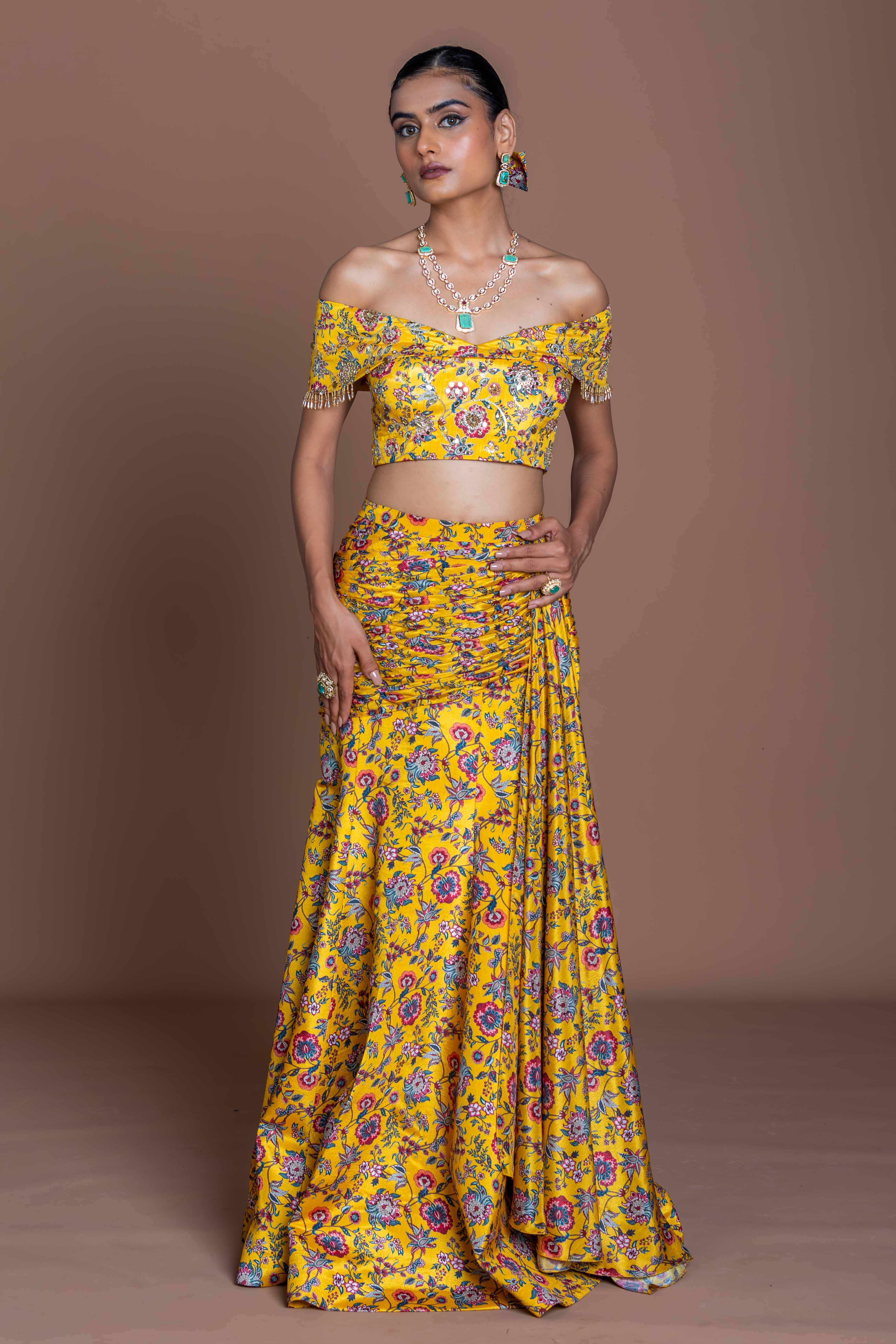 Mermaid Mustard Skirt coord set