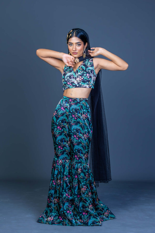 Midnight Peacock Charm Coord Set