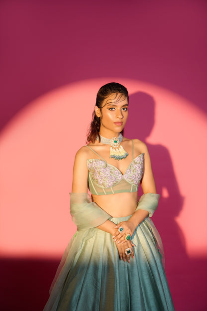 Sage Monarch Lehenga