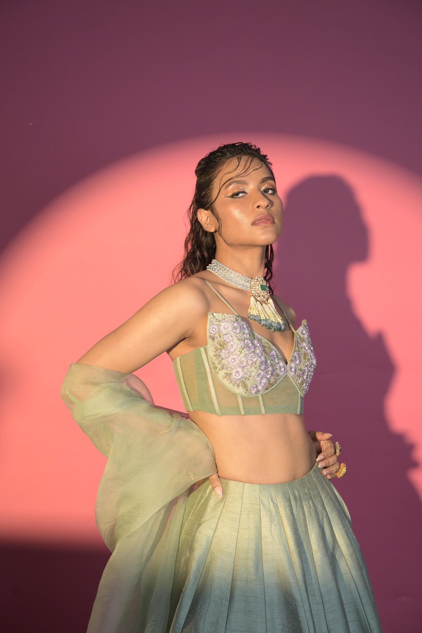 Sage Monarch Lehenga