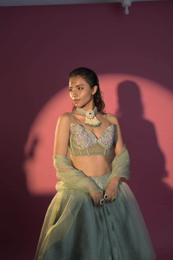 Sage Monarch Lehenga