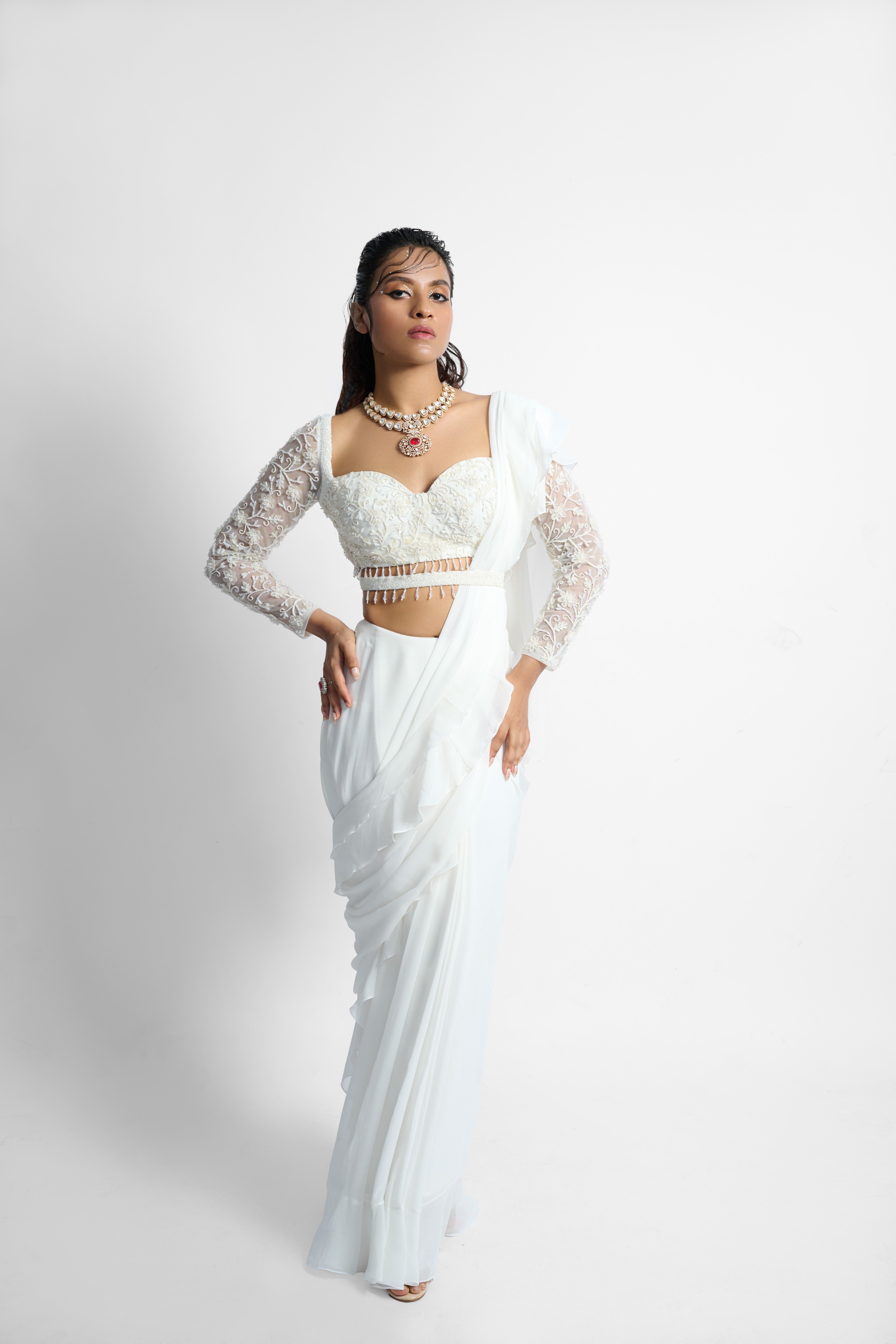 Ivory Iconic Saree
