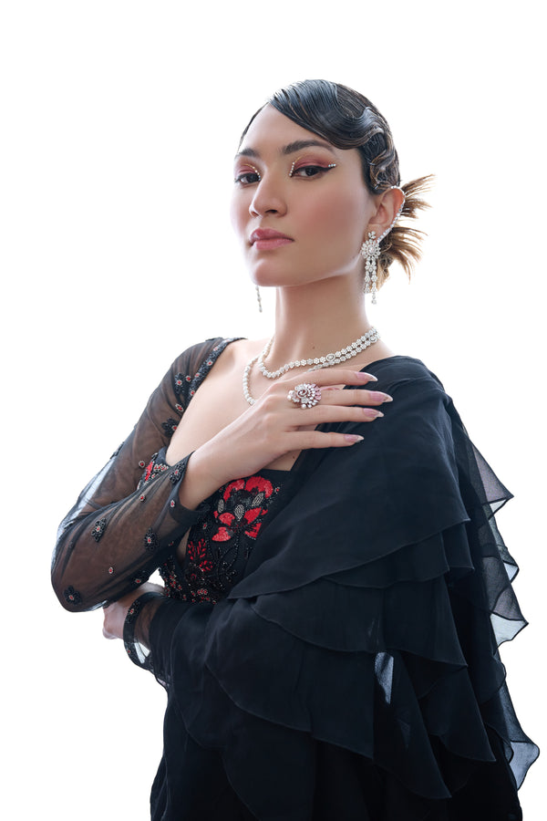 Ebony Elegance Saree