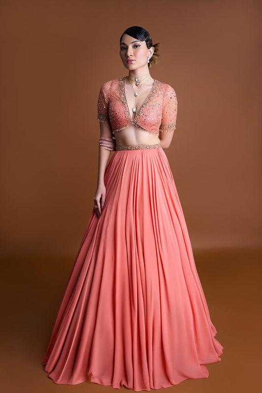 Apricot Affair Lehenga