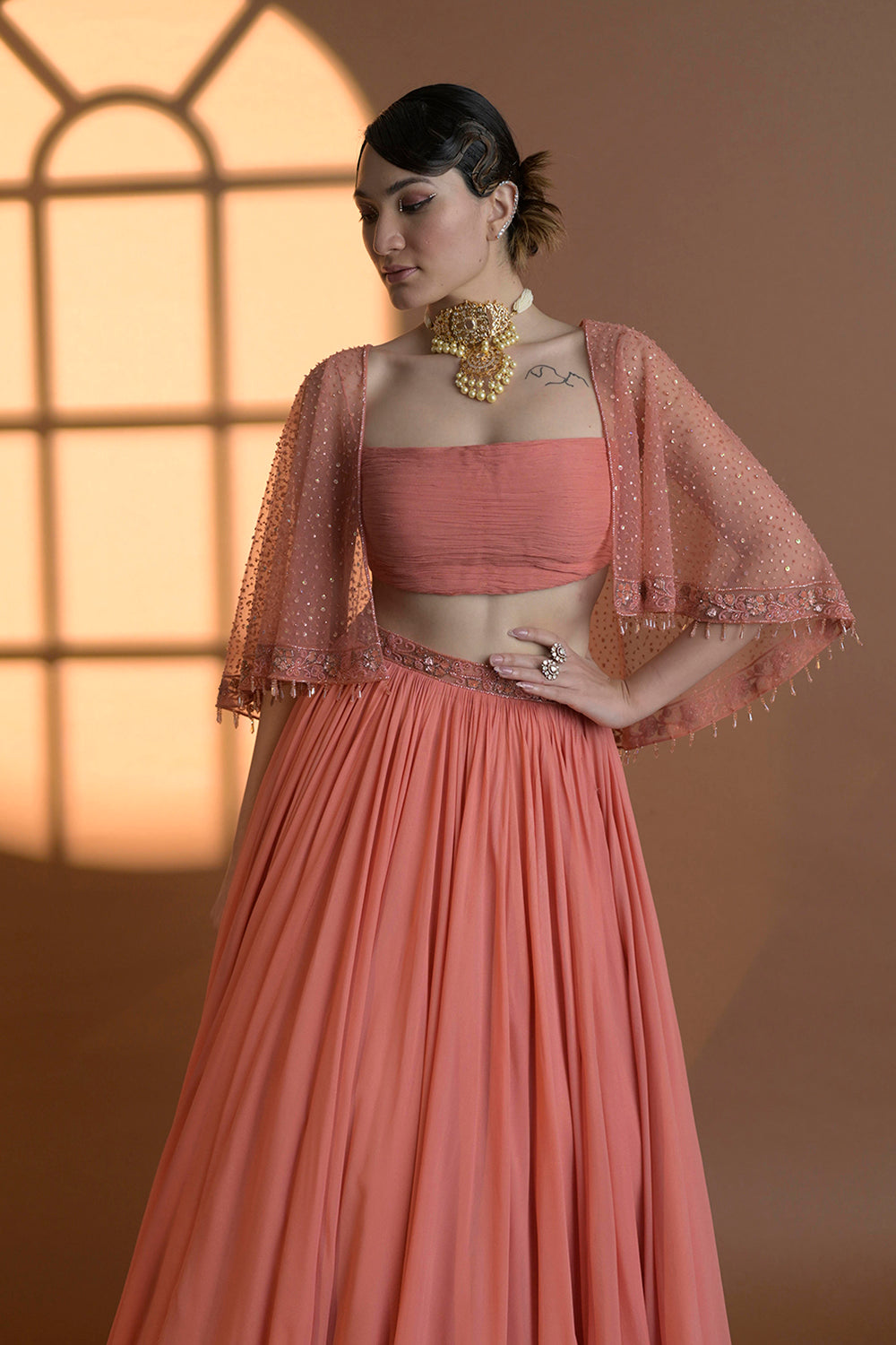 Aurora Cape Lehenga