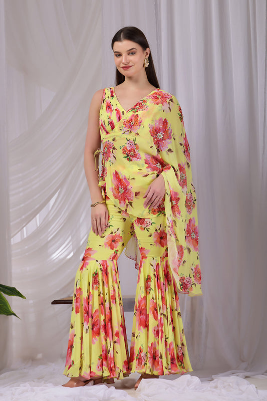 Citrus Bloom Dori-Drape Garara Set