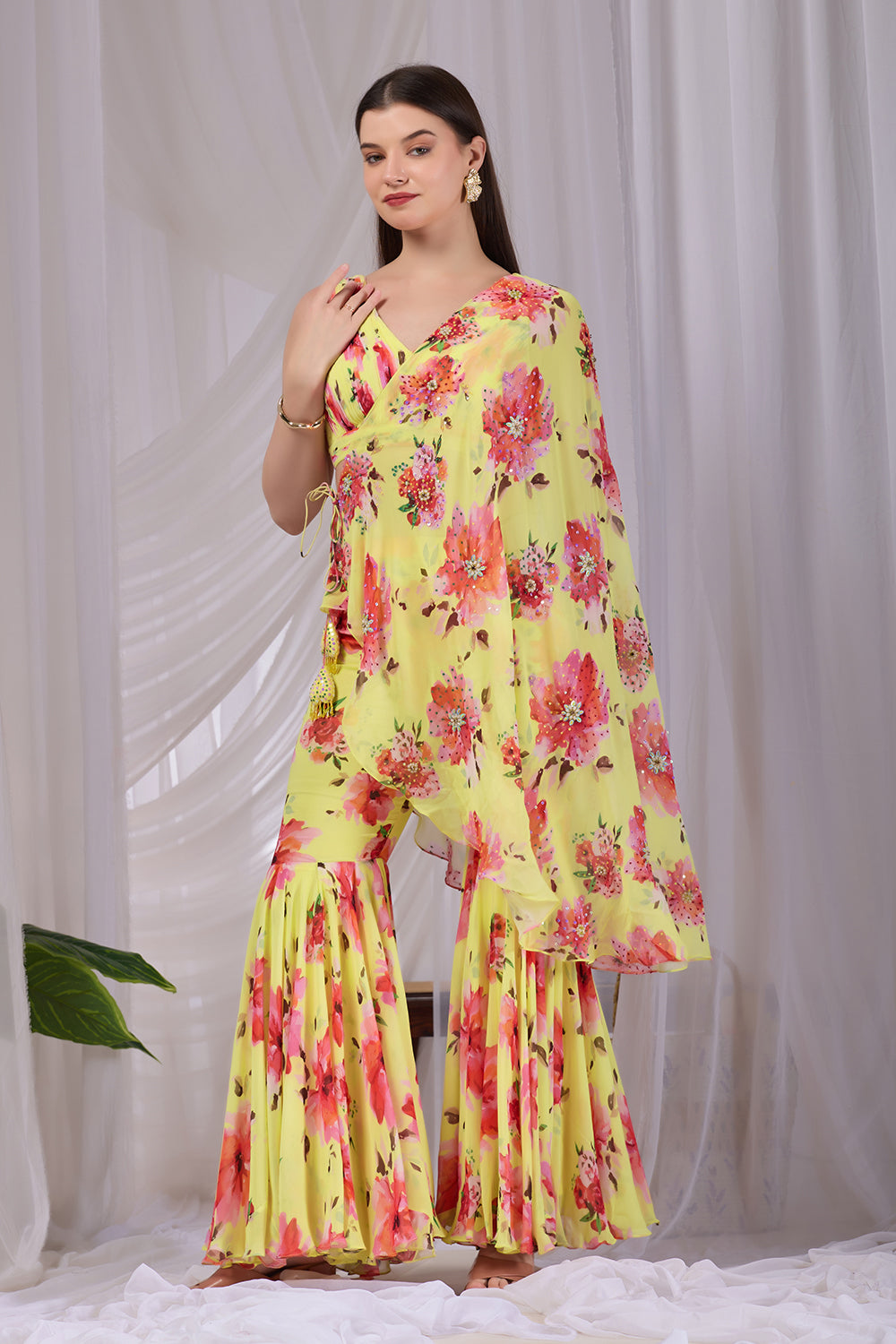 Citrus Bloom Dori-Drape Garara Set