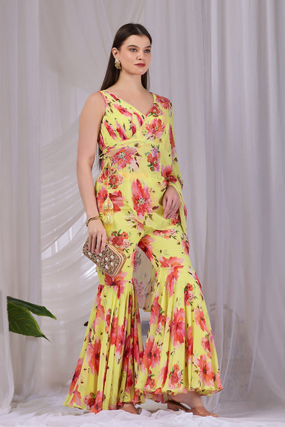 Citrus Bloom Dori-Drape Garara Set
