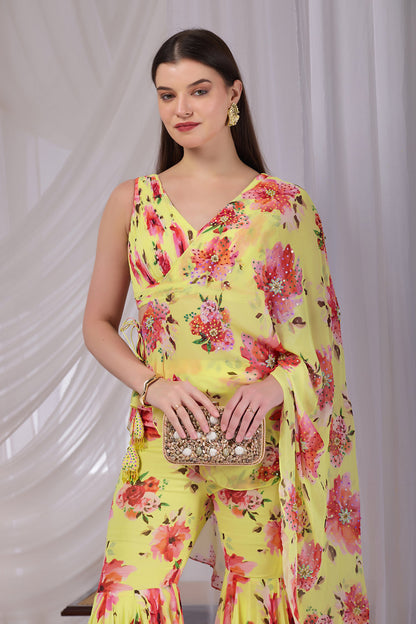 Citrus Bloom Dori-Drape Garara Set