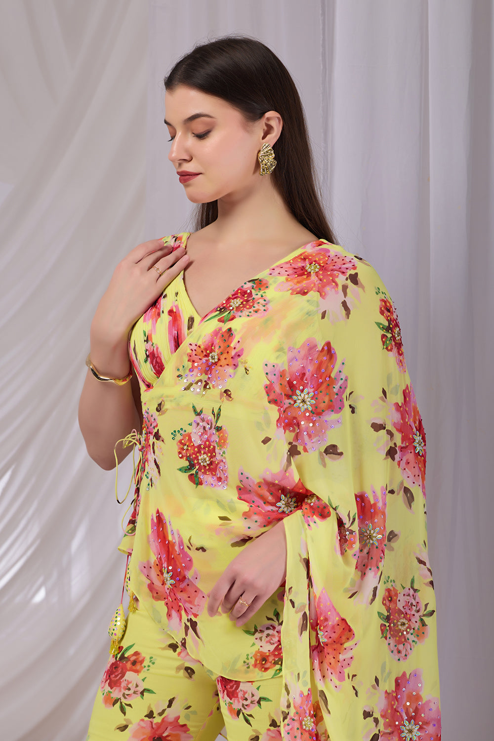 Citrus Bloom Dori-Drape Garara Set