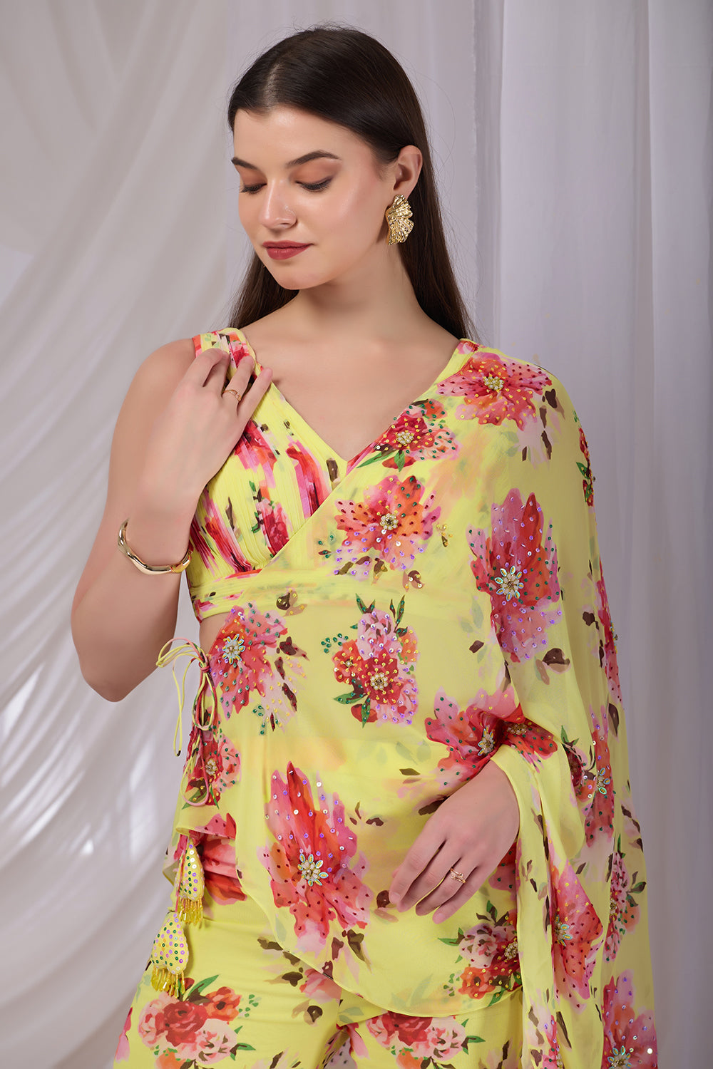 Citrus Bloom Dori-Drape Garara Set