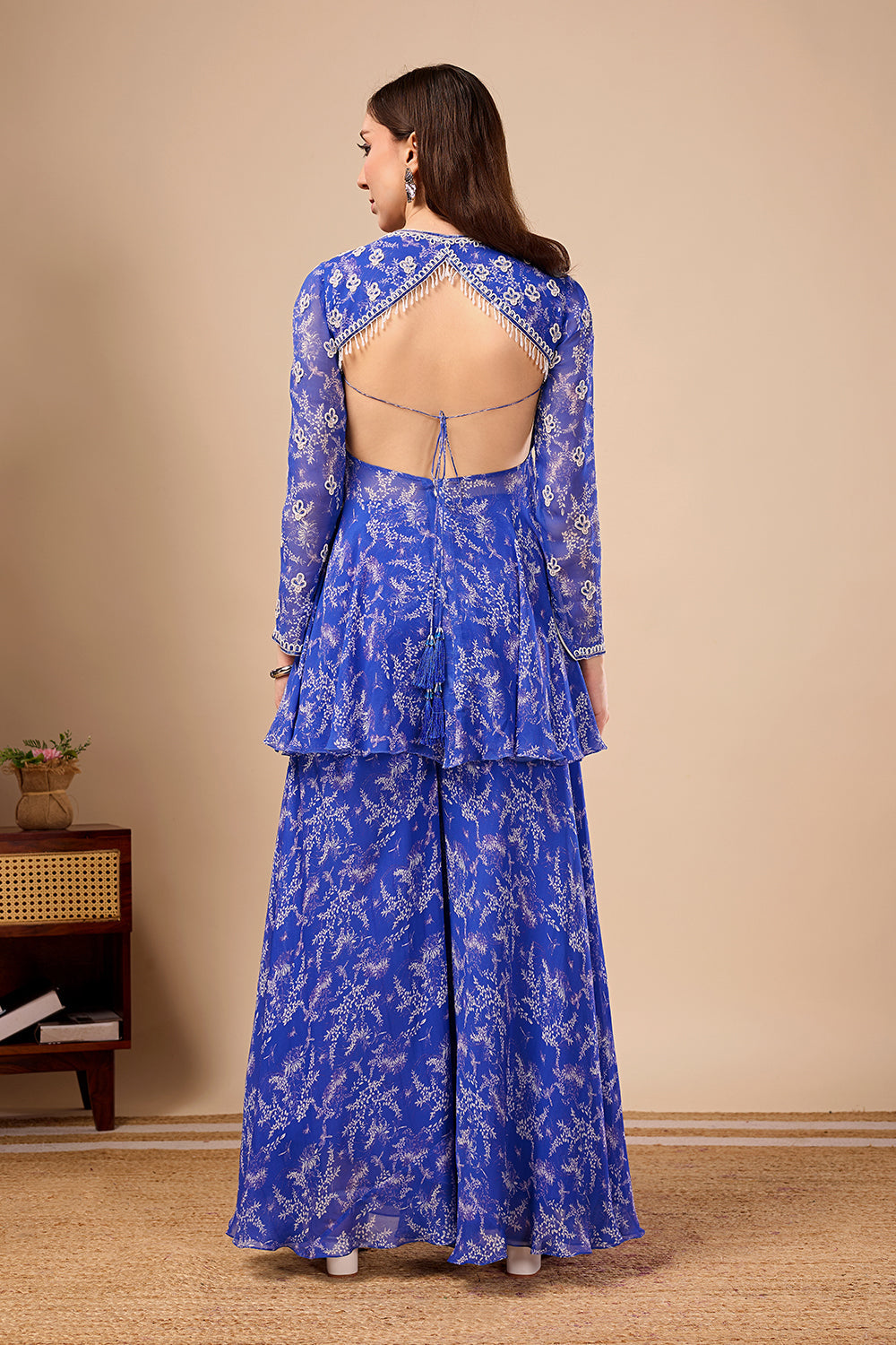 Dori Azure Peplum- Palazo Set – Damoiselle