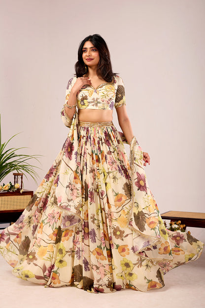 Dori Meadow Lace Lehenga