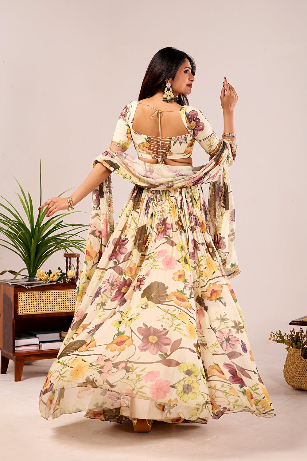 Dori Meadow Lace Lehenga