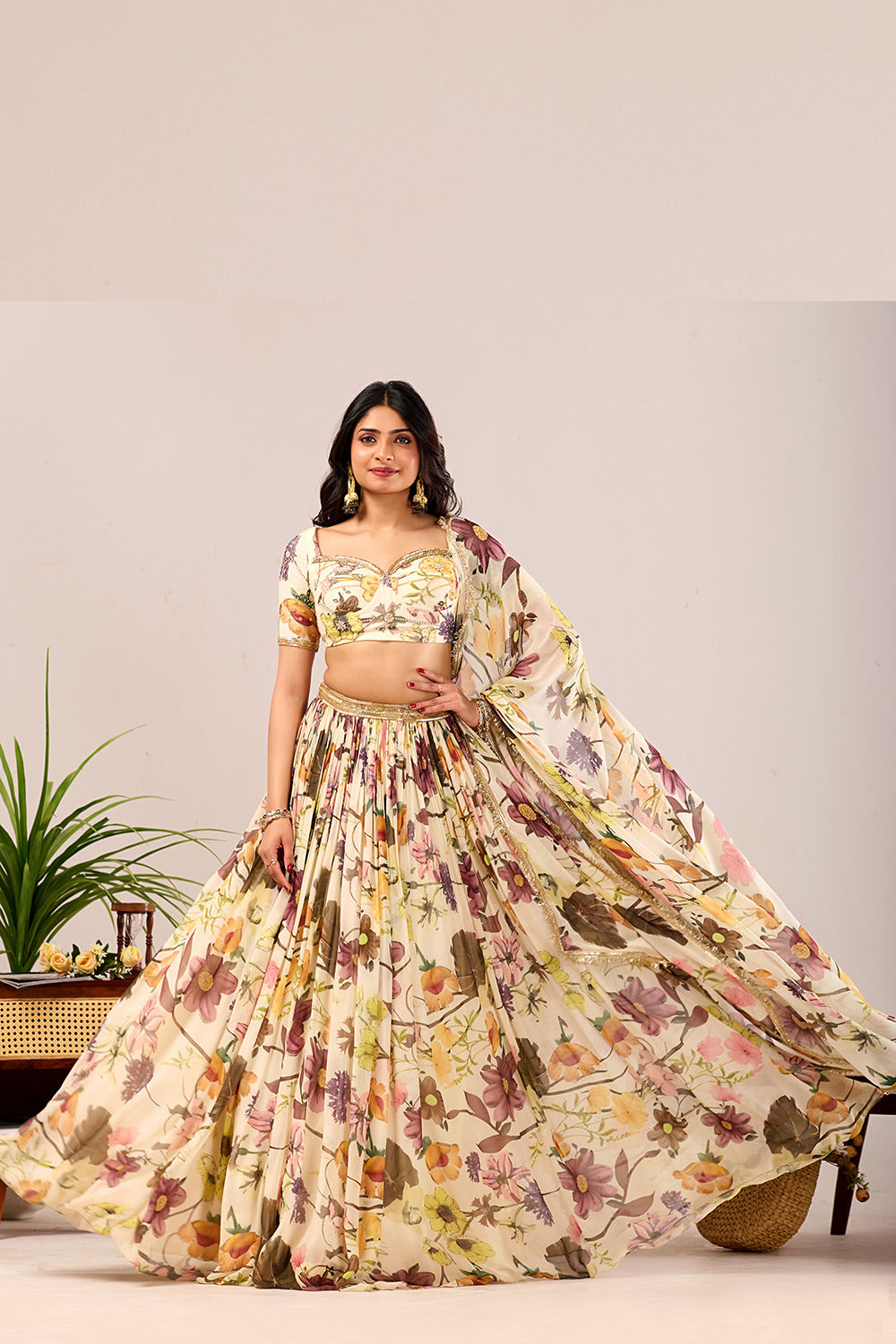 Dori Meadow Lace Lehenga