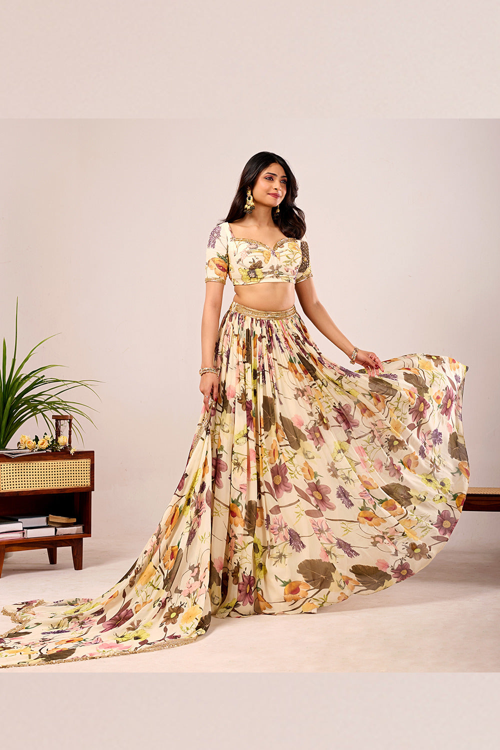 Dori Meadow Lace Lehenga