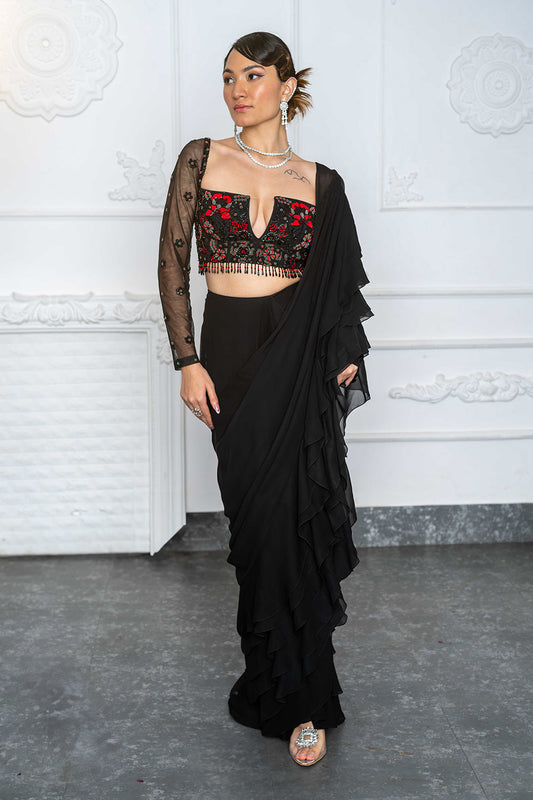 Ebony Elegance Saree