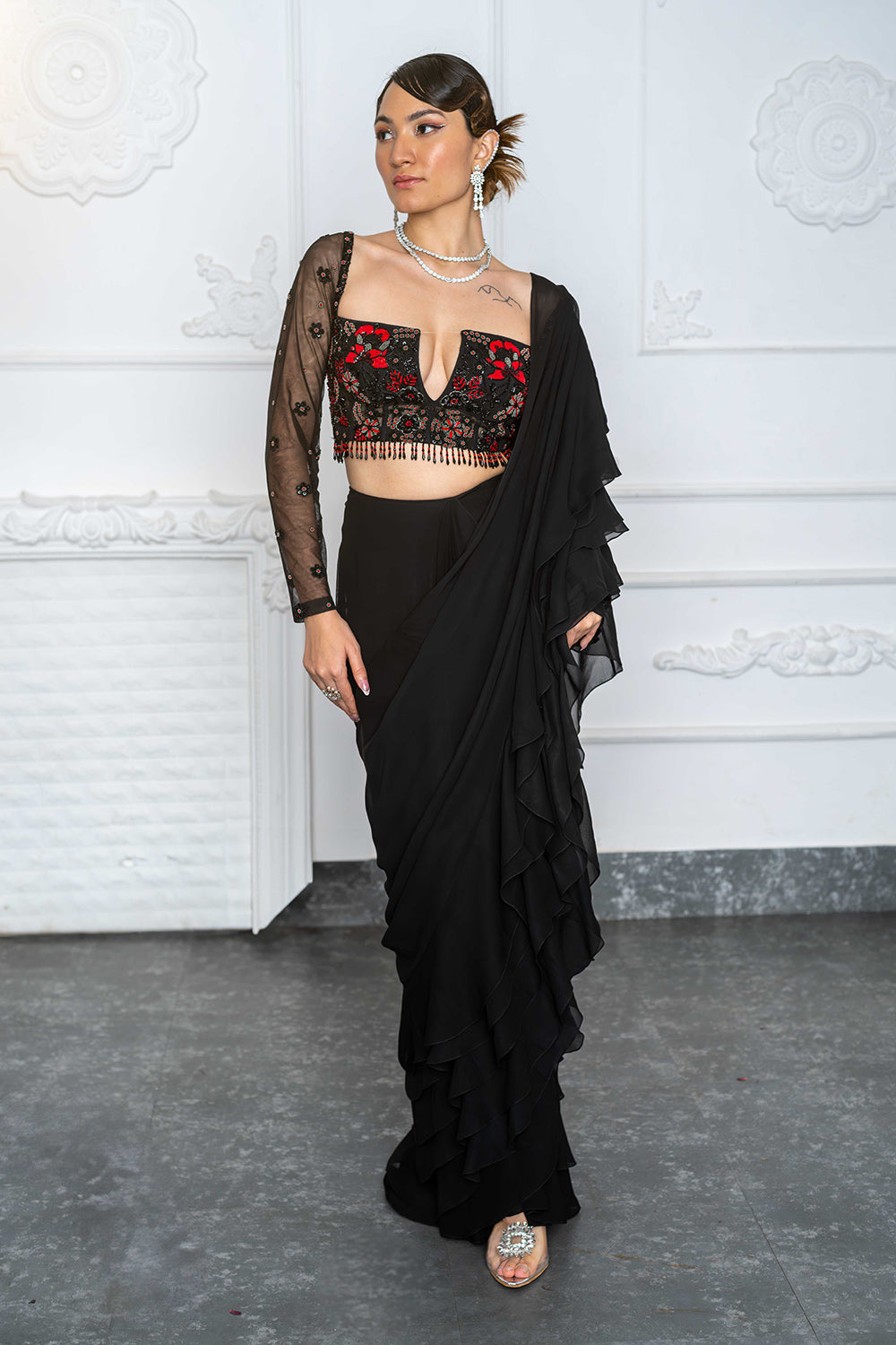 Ebony Elegance Saree